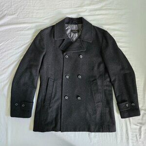 Elegant Men Wool Blend Jacket / Pea Coat - Size M - Charcoal - Perfect Condition